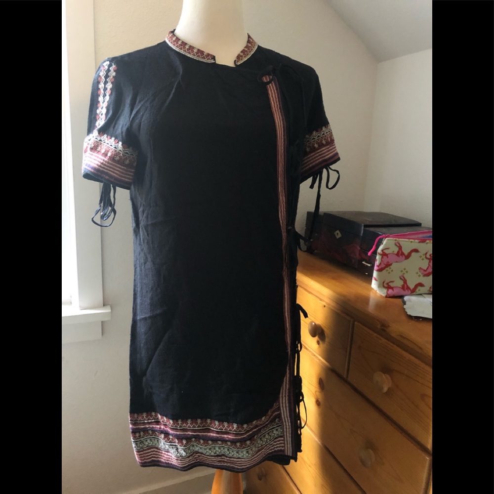Doen La Paz Raw Silk Embroidered Dress